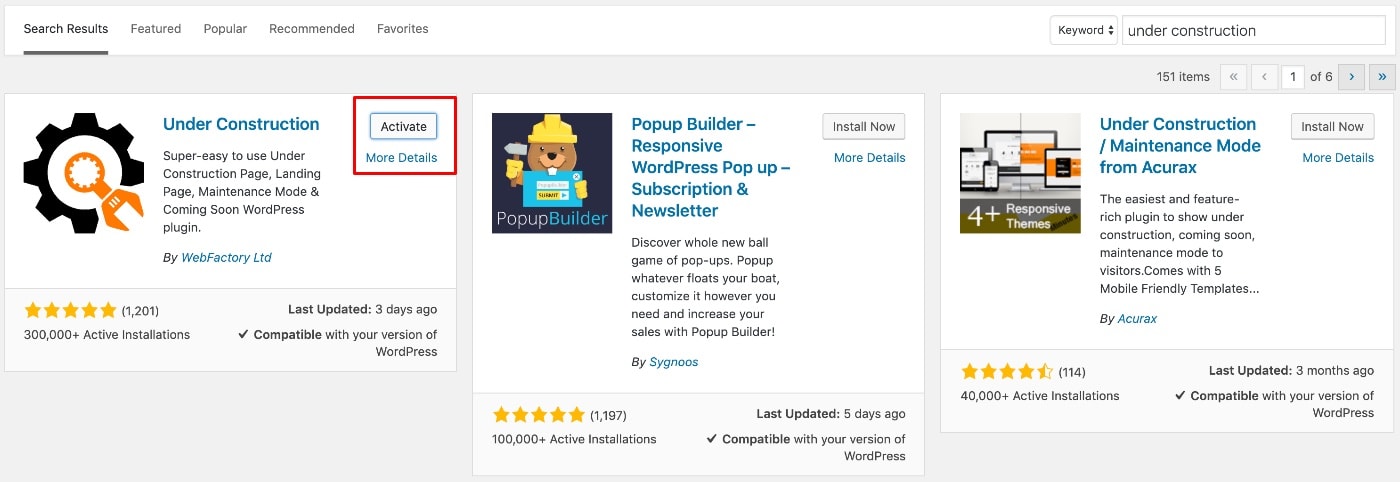 Under Construction Page Plugin