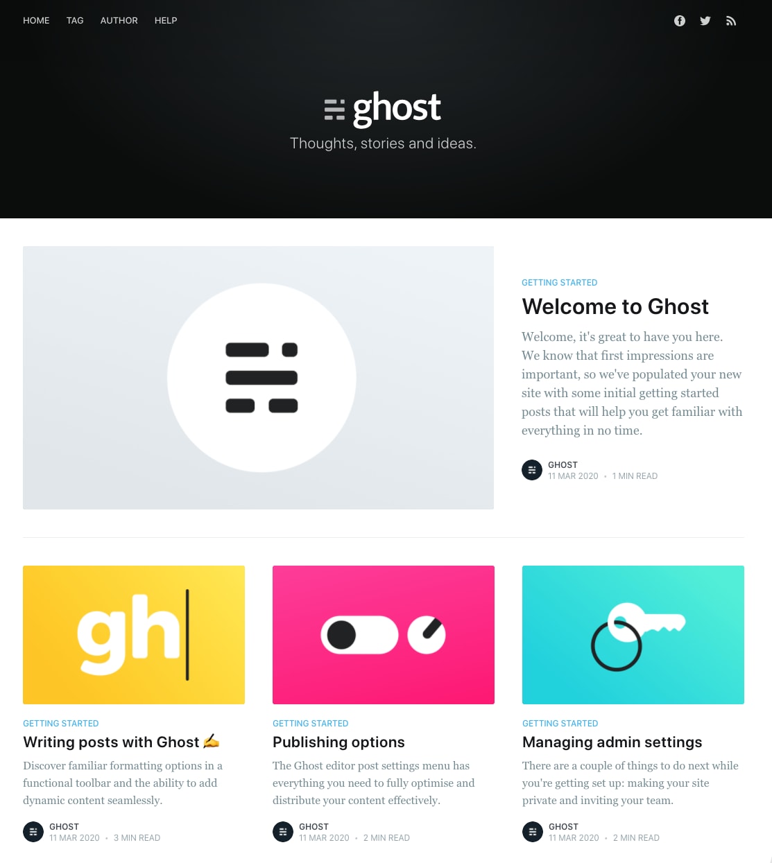 Google Cloud - Ghost Homepage