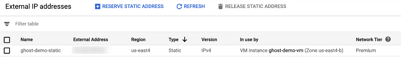 Google Cloud - Static IP Address
