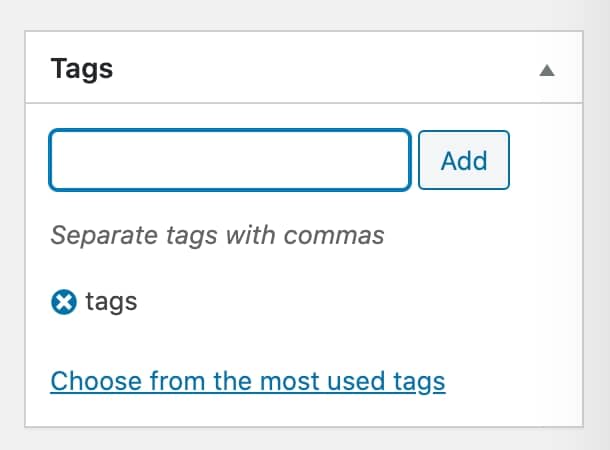 tags in WordPress post