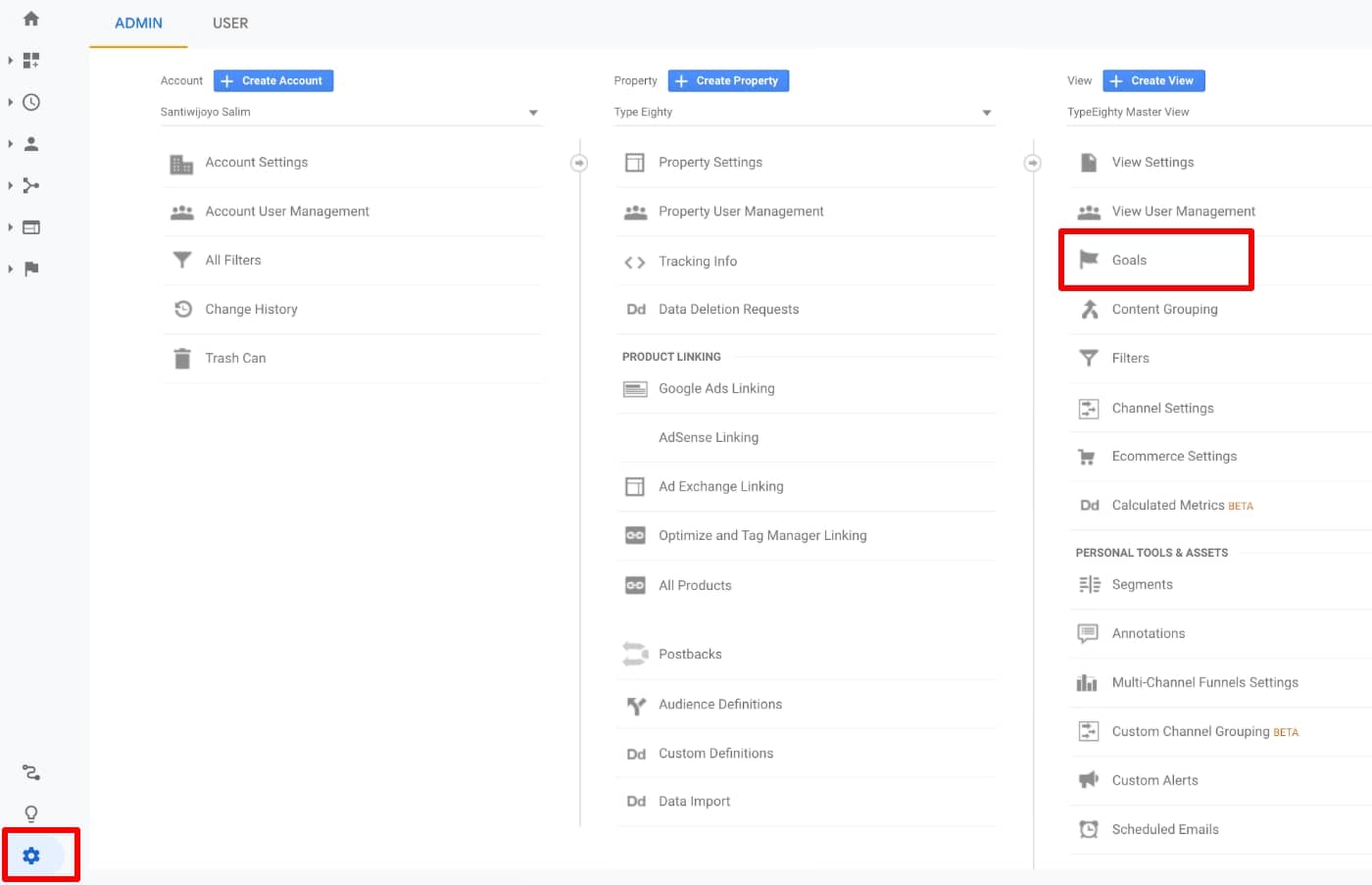 Google Analytics - Admin Dashboard