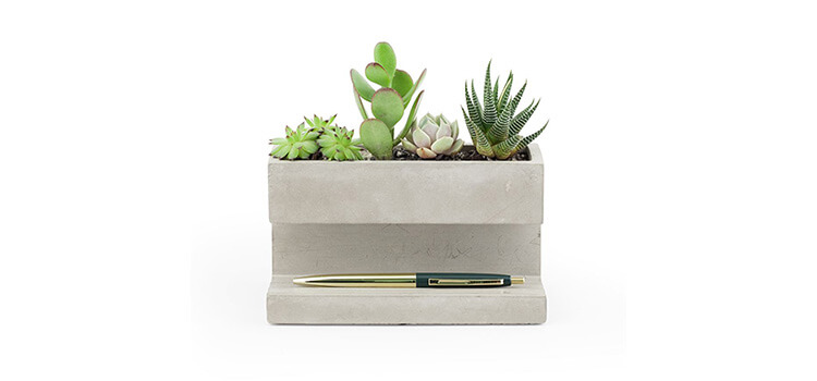 Kikkerland Concrete Desktop Planter