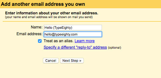 Gmail add email address - TypeEighty