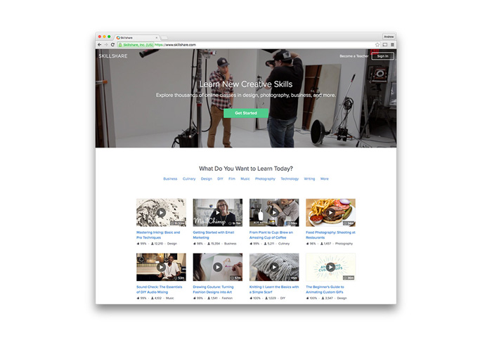 Skillshare - Online Learning Platform for Creative Professionals - TypeEighty