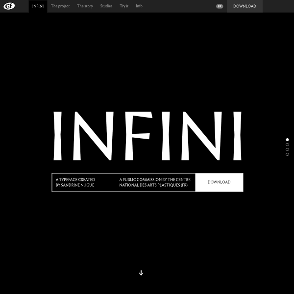 screenshot of Infini typeface by Sandrine Nugue | CNAP