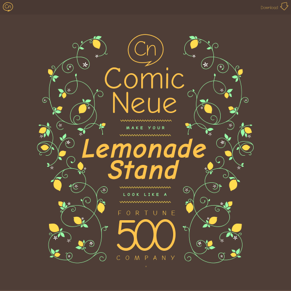 screenshot of Comic Neue