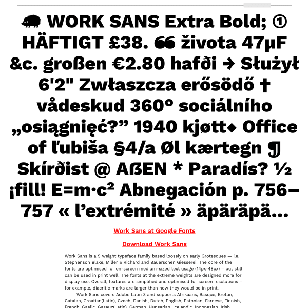 screenshot of Work Sans