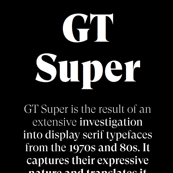 screenshot of GT Super — Download Free Trial Fonts