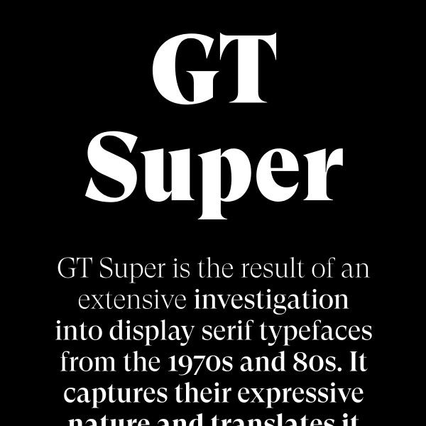 screenshot of GT Super — Download Free Trial Fonts