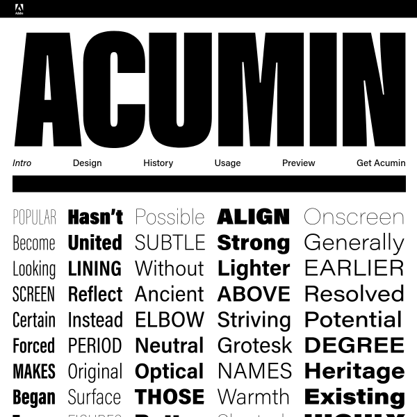 screenshot of Acumin