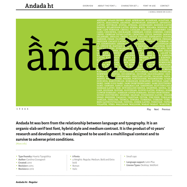 screenshot of Andada