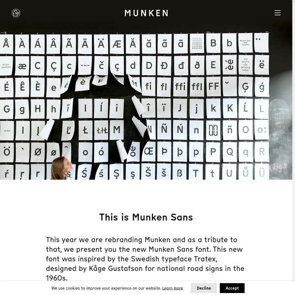 screenshot of Munken Sans