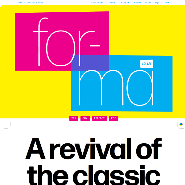 screenshot of Forma DJR Font