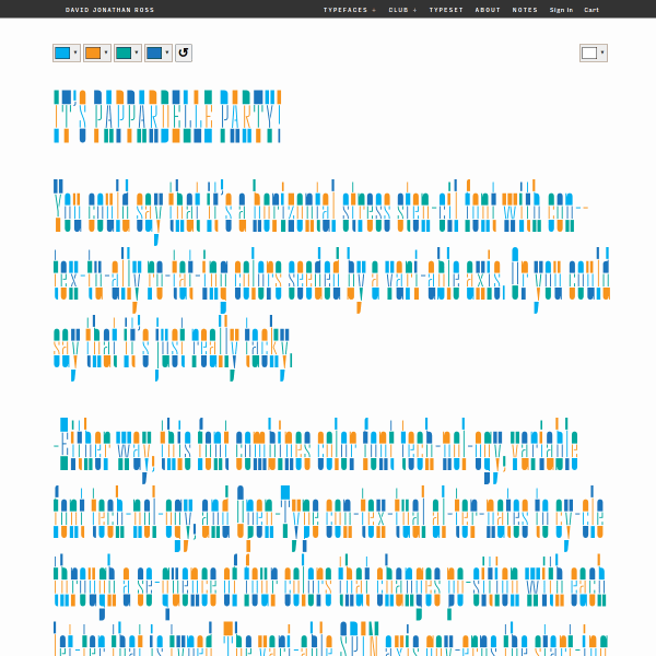 screenshot of Pappardelle Party Font