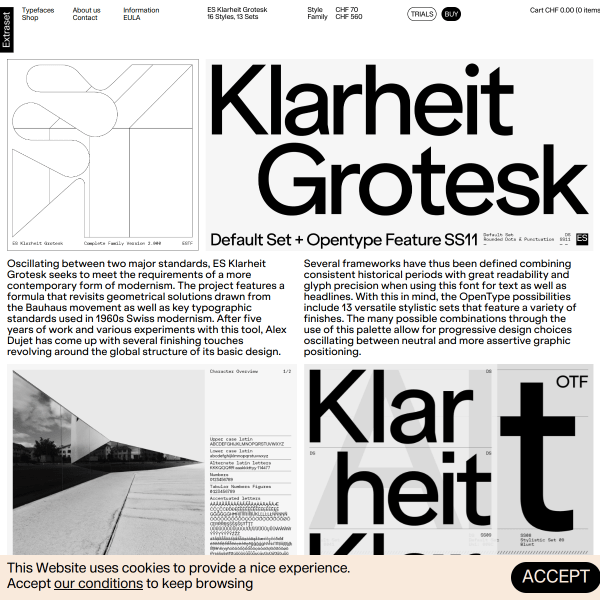 screenshot of Klarheit Grotesk