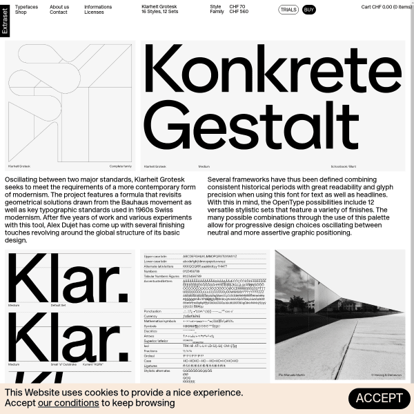 screenshot of Klarheit Grotesk