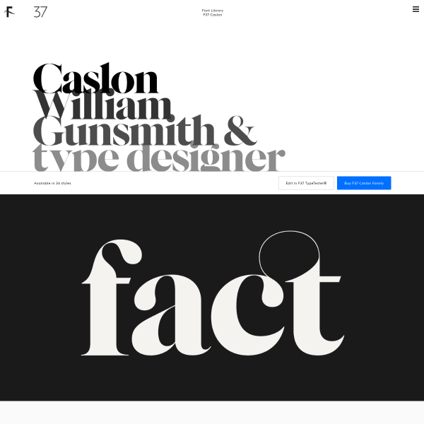 screenshot of F37 Caslon