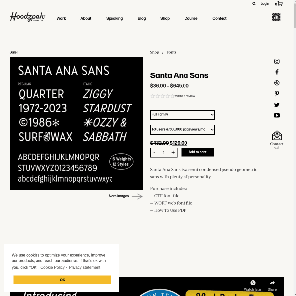 screenshot of Santa Ana Sans