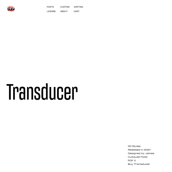 screenshot of Transducer Font Family