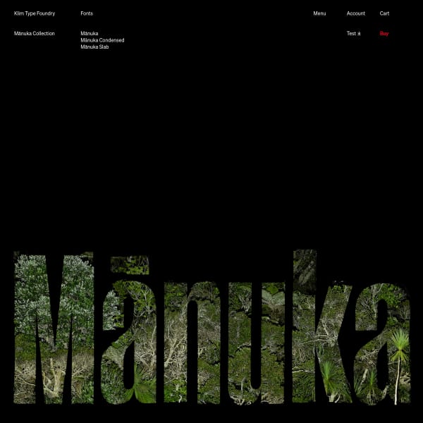 screenshot of Mānuka Collection