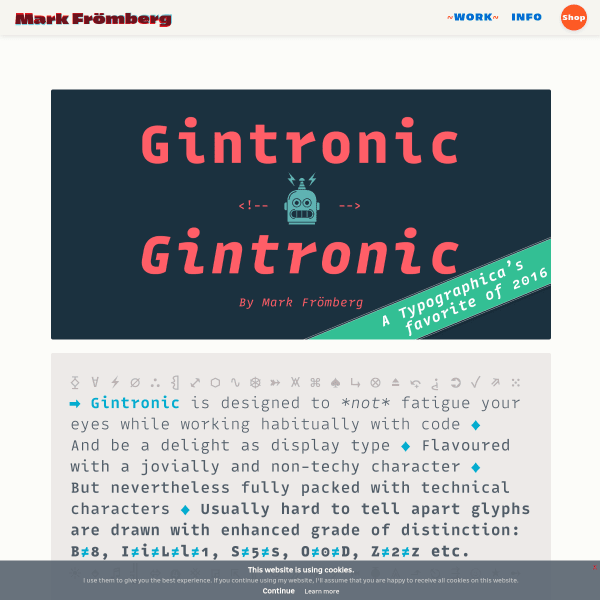 screenshot of Gintronic