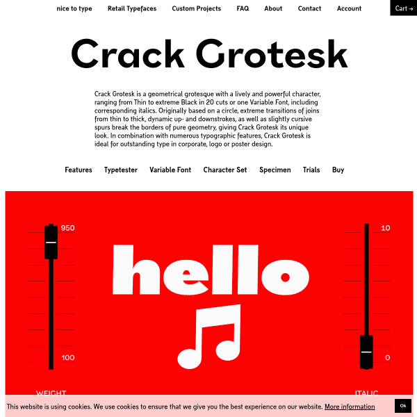 screenshot of Crack Grotesk