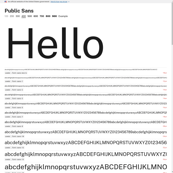 screenshot of Public Sans 400