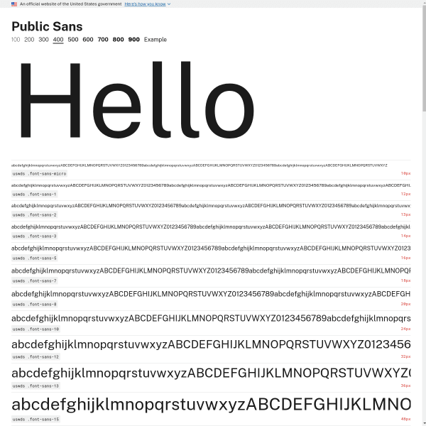 screenshot of Public Sans 400