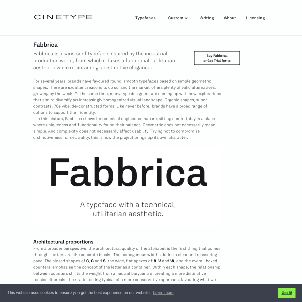 screenshot of Fabbrica