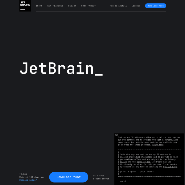 screenshot of JetBrains Mono