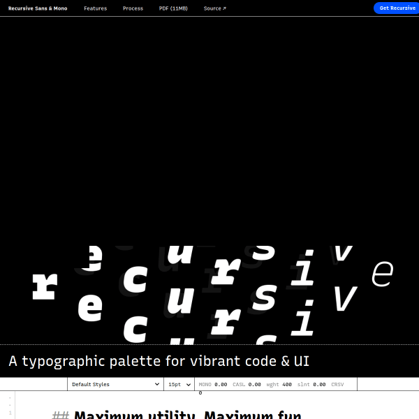 screenshot of Recursive Sans