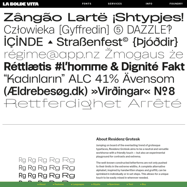 Screenshot of Residenz Grotesk