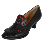 Solveig dufsesko høy hel, sort-rød