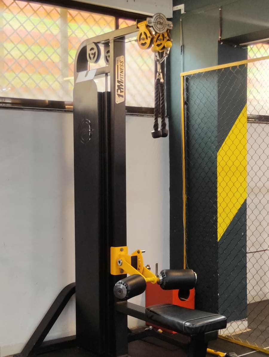 Lat pulldown station in the gym
