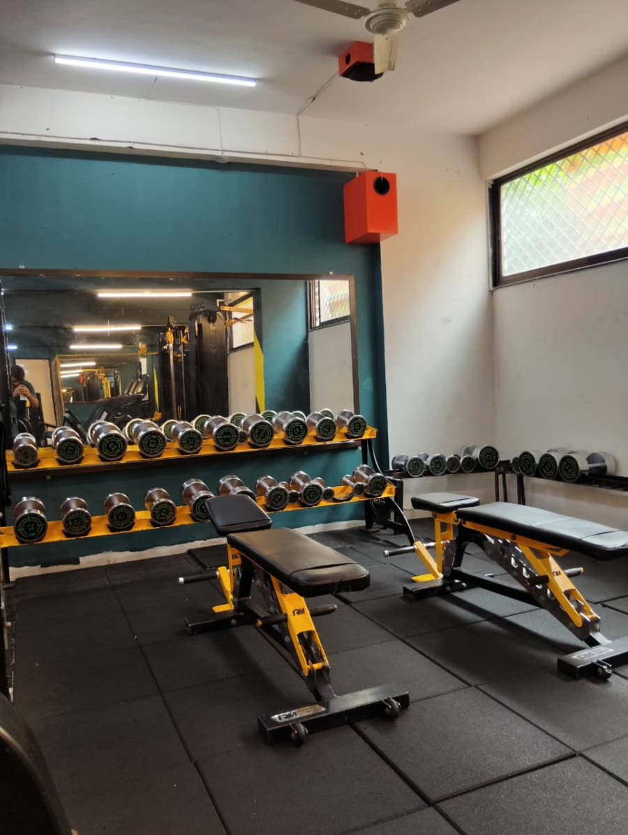Dumbbell benches in the free-weight zone