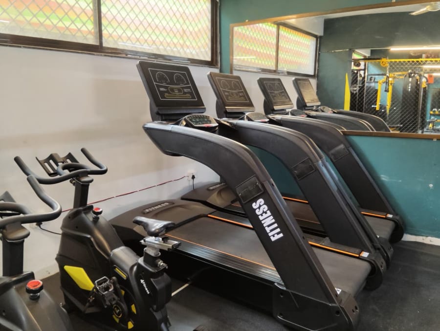 Modern treadmills and indoor exercise bikes