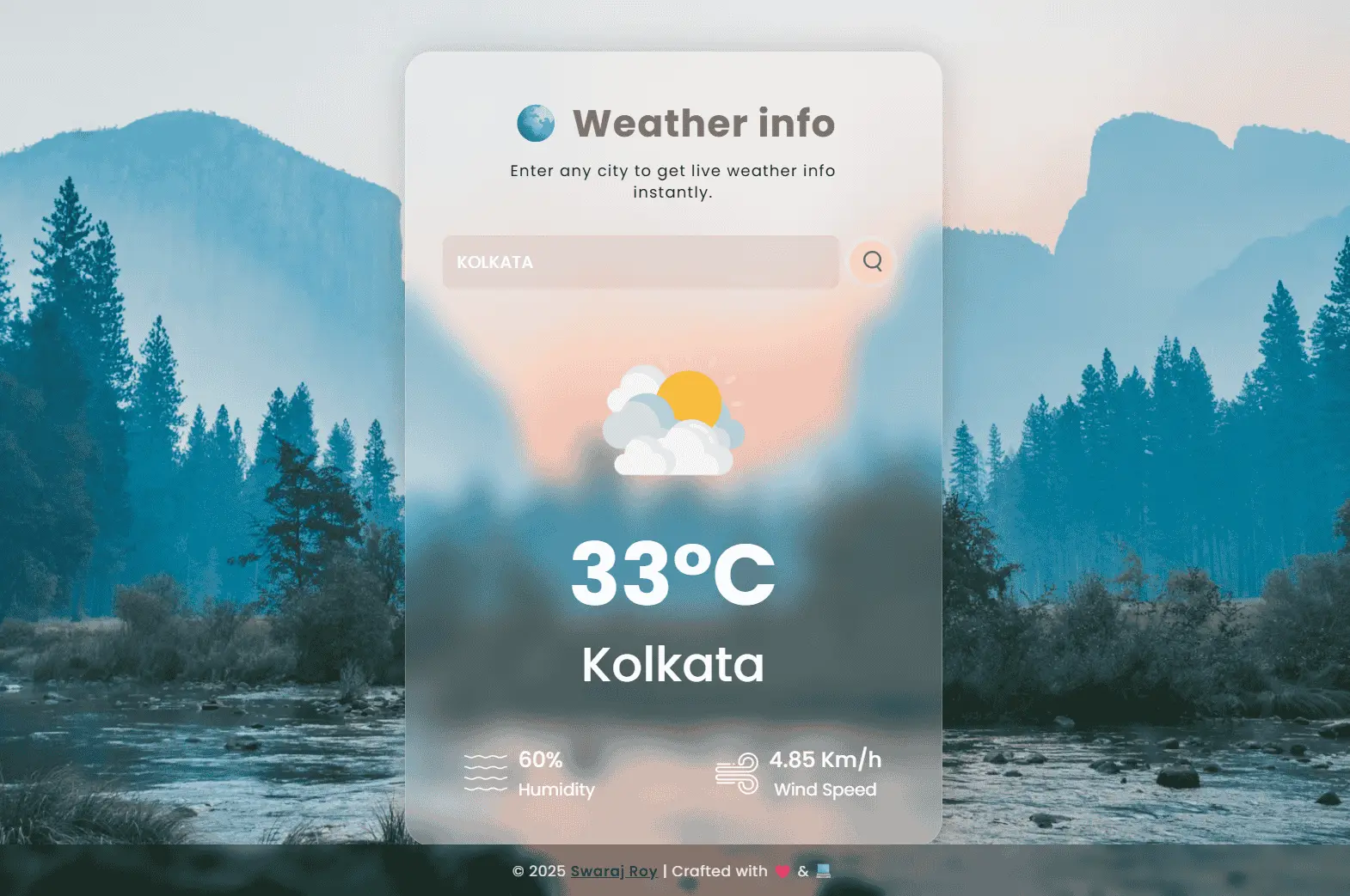 Weather API - Swaraj Roy Project Preview