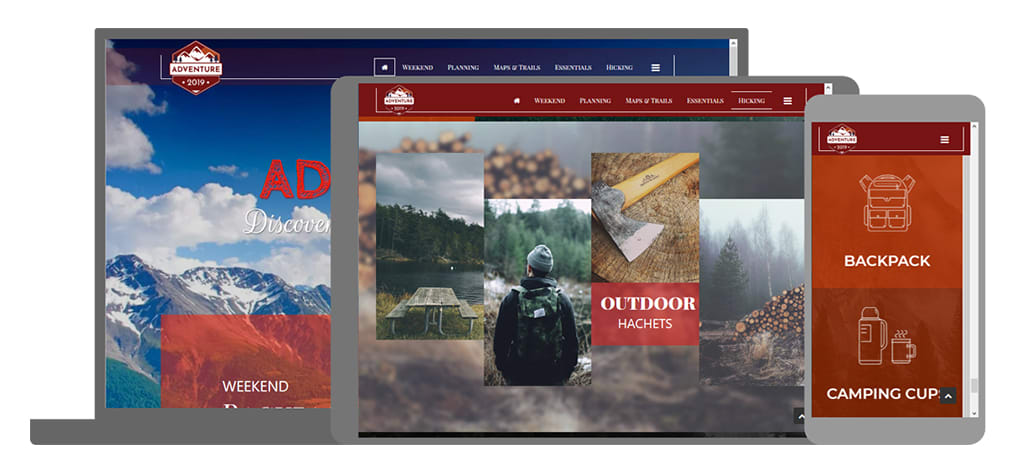Adventure een U-Page One website