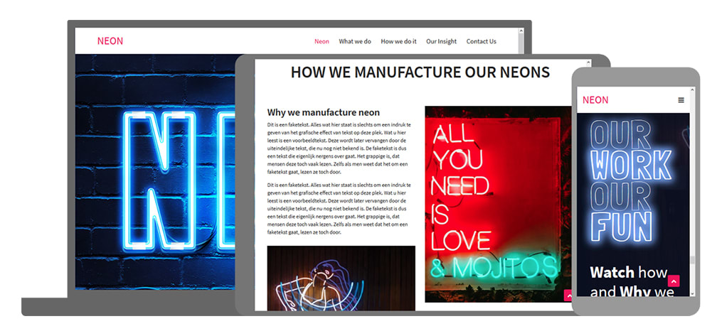 Neon een U-Page One website