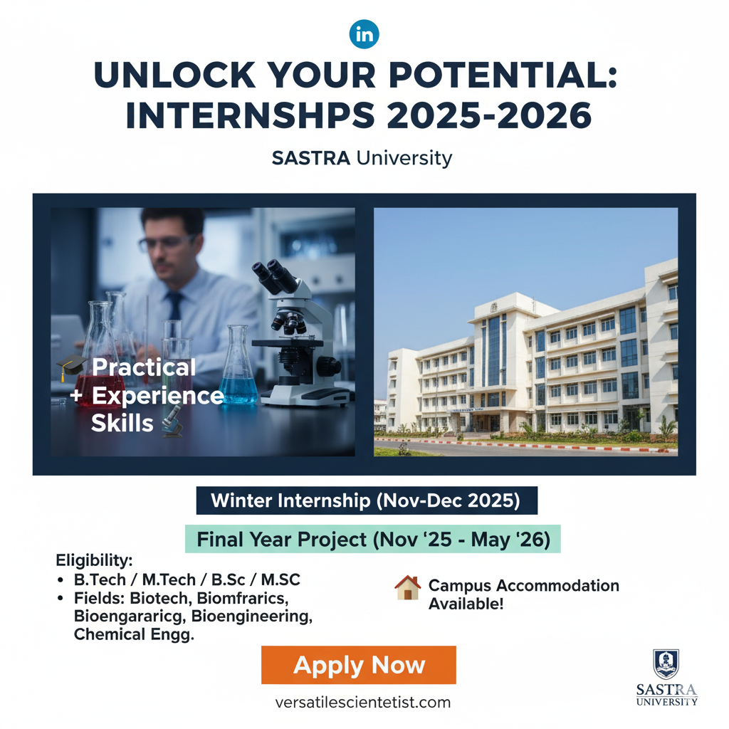 Winter Research & Final Year Project Internships 2025–2026