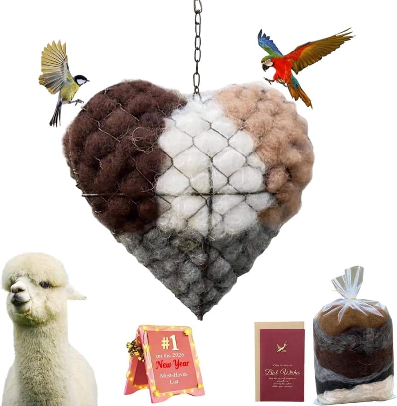 Heart Eco-friendly Fiber Handmade Removable and Washable Hanging Bird Parrot Nesting Next Box Drink