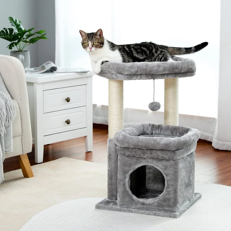 Cat Tree Tower for Indoor Cats with Private Cozy Cat Condo