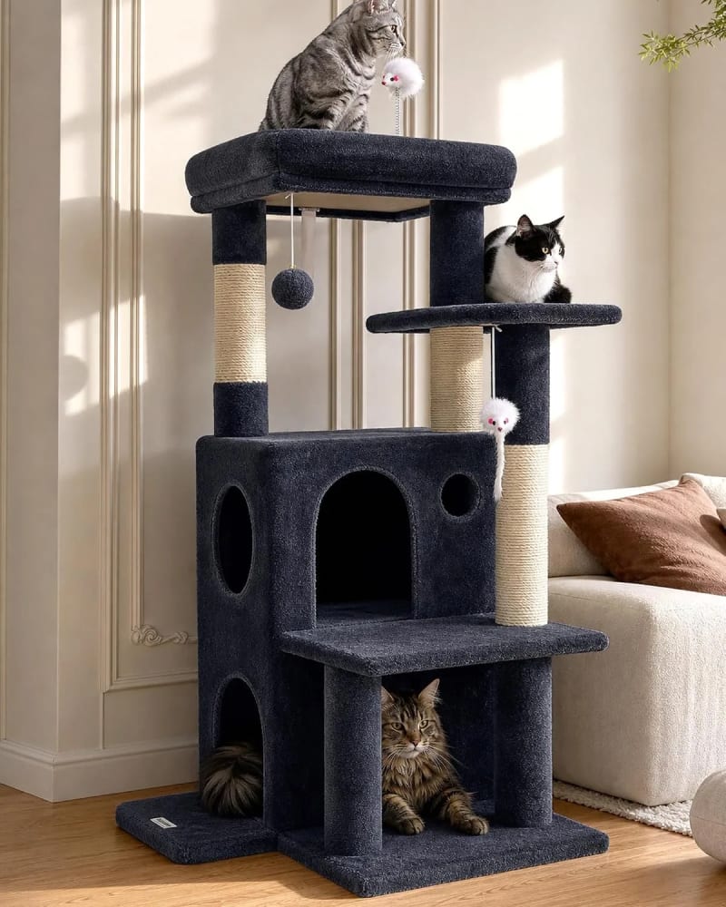 Cat Tree Tower for Indoor Cats, 50-inch Adult Cat Tree House