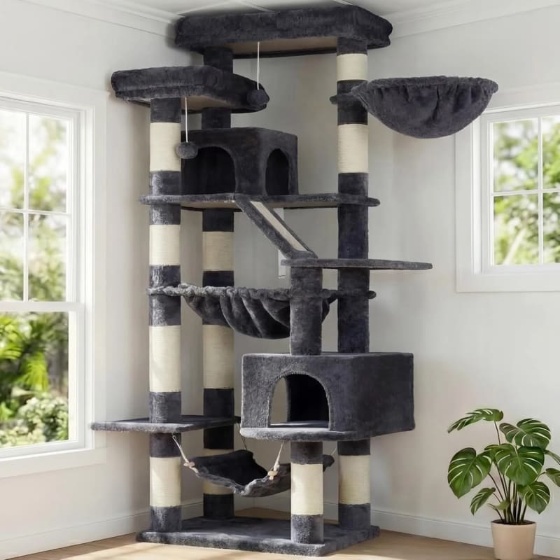 Large Cat Tree, 71-Inch-Tall Tower for Indoor Cats with 2 Perches