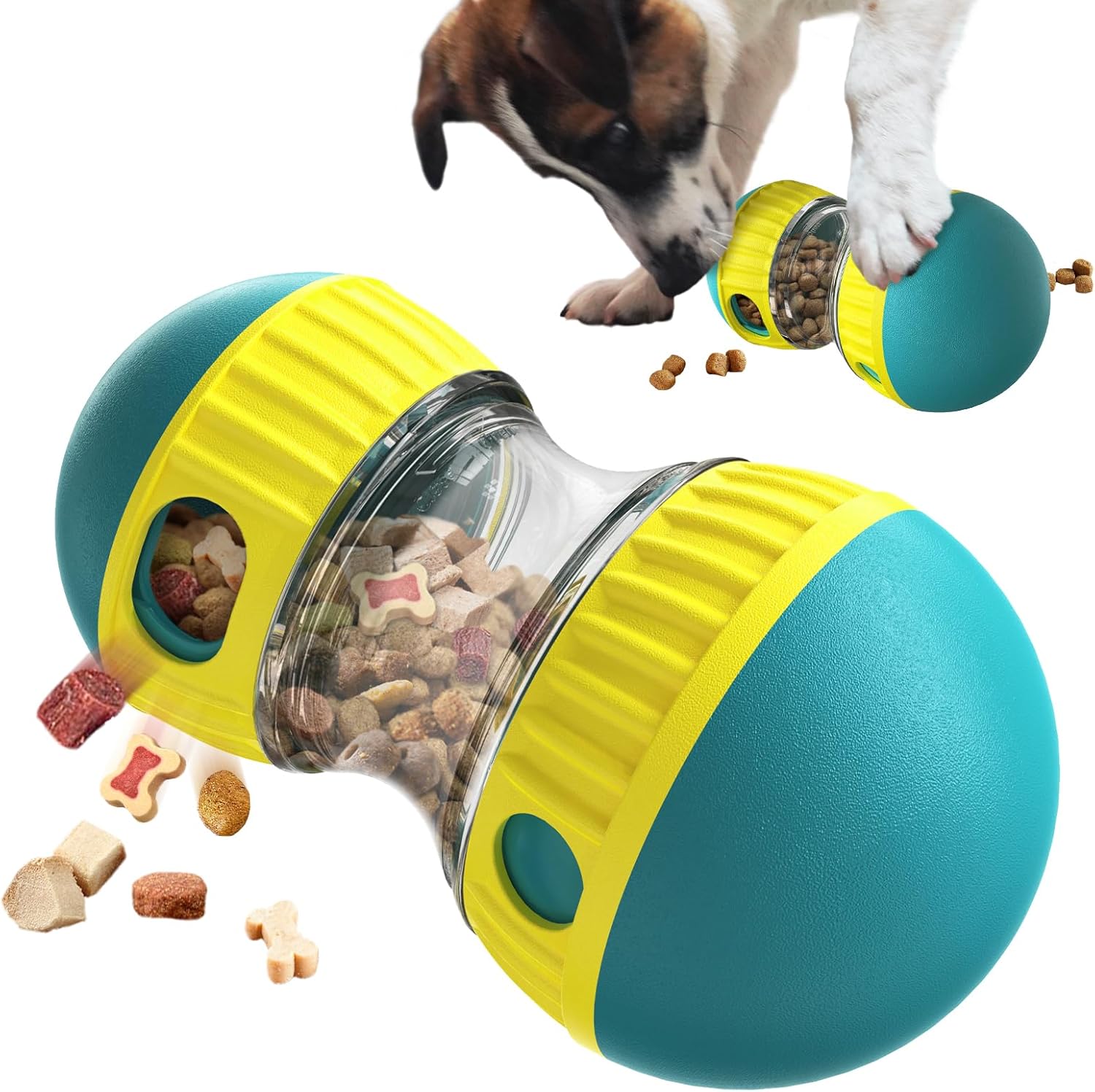 Dog Puzzle Toy Adjustable Treat Dispensing Ball Food Dispenser Tough Slow Feeder