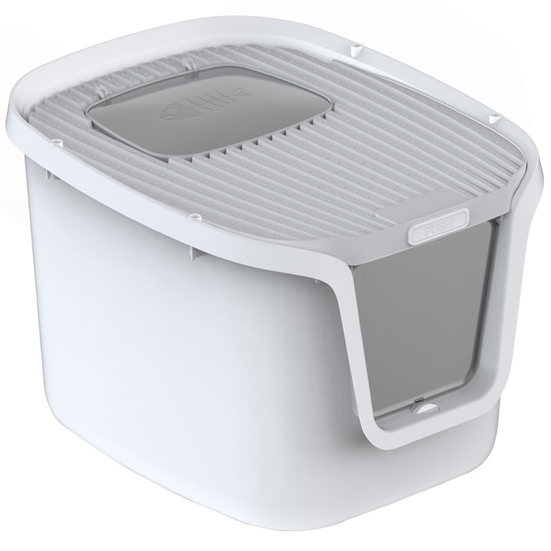 Hooded Cat Litter Box Enclose Large Anti-Splashing Cat Litter Box with Scoop