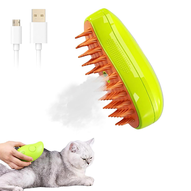 Silicone Grooming Cat Bath Brush 3 in 1 Cat Steam Brush Self Cleaning Cat Brush for Massage