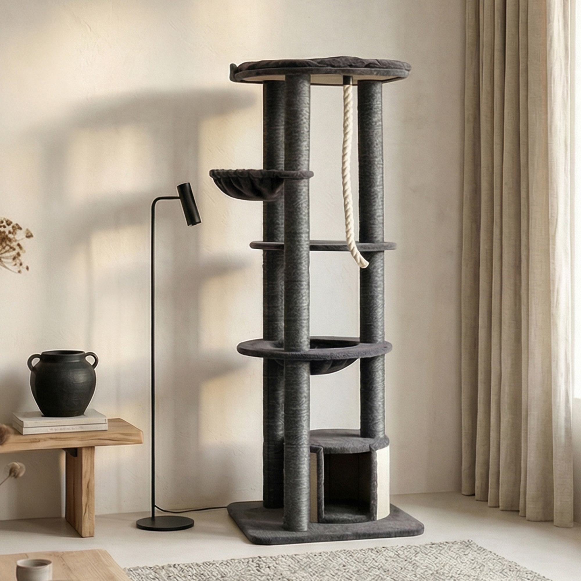 Indoor Sisal Multi-Level Tower Cat Scratching Post