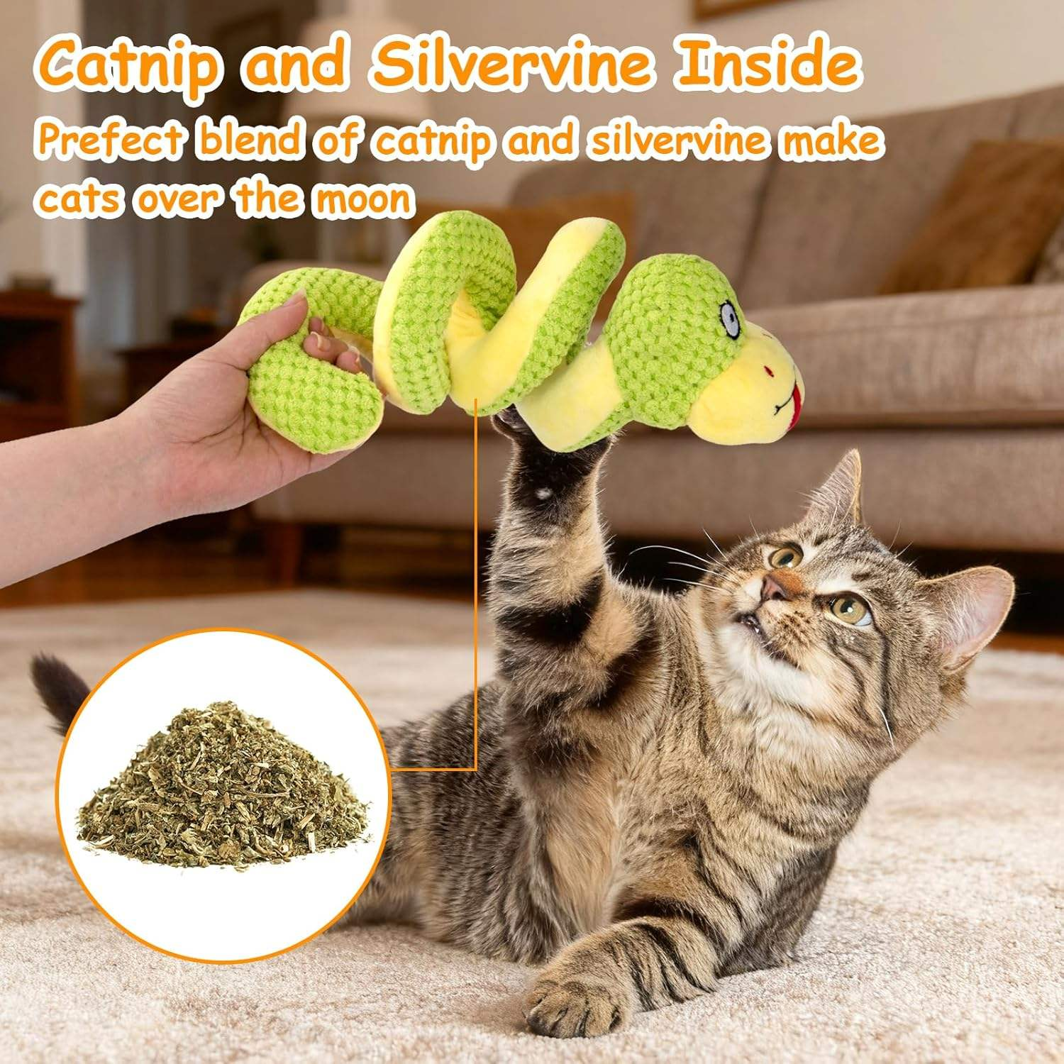High Quality Snake Green Polyester Custom Interactive Dog Squeaky Plush Chew Toys Luxury