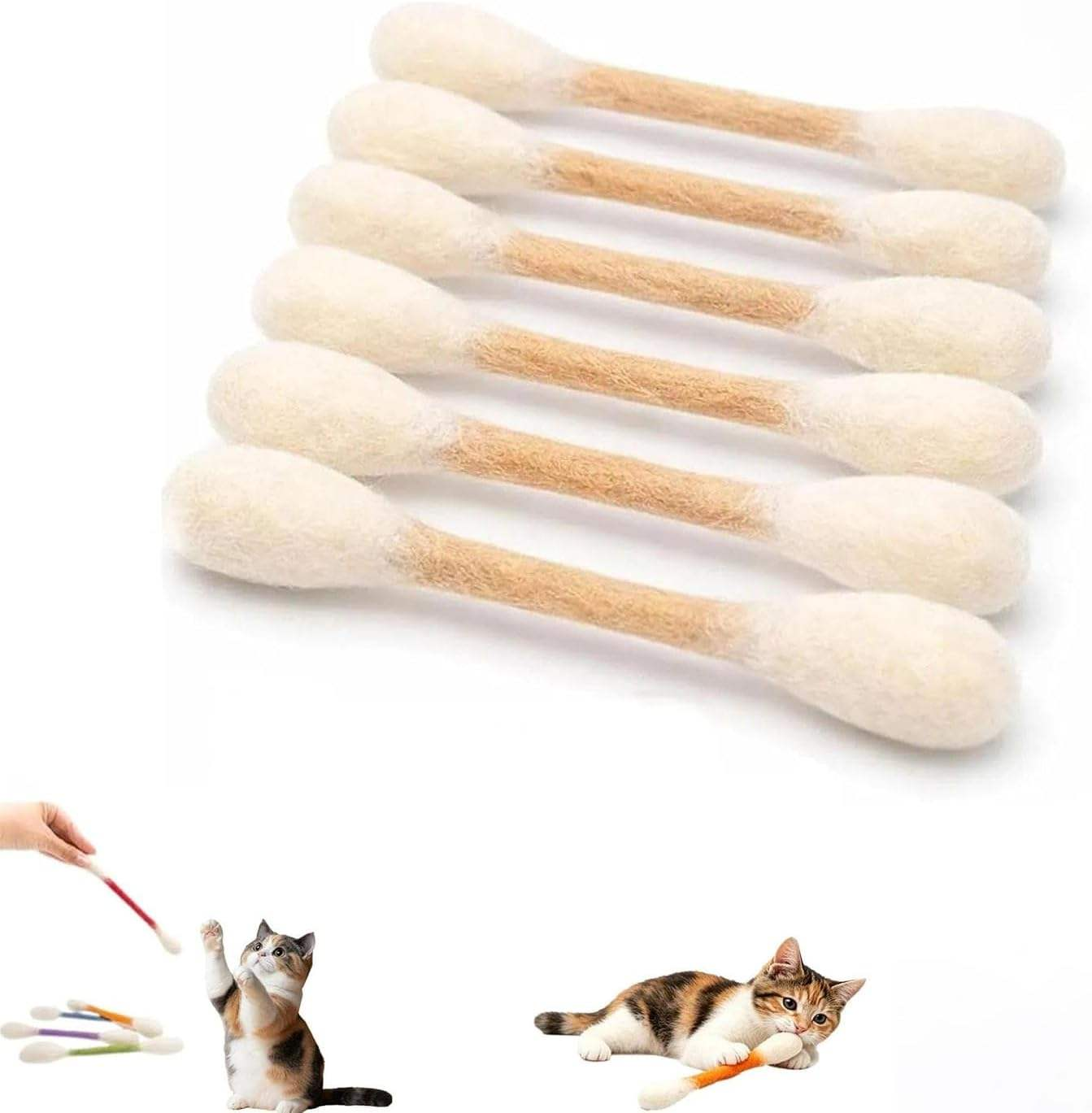 High Quality Red Blue purple Durable Interactive Exercise Cotton Swabs Cat Chew Toys with Catnip